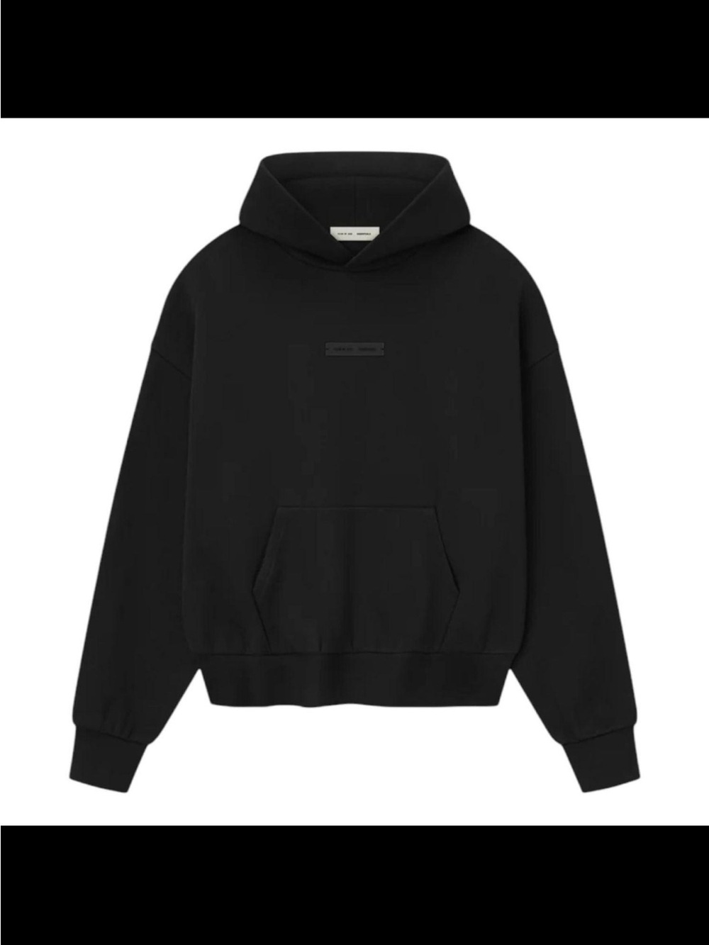 Fear of God Essentials Black Oversized Pullover Hoodie Tonal Logo
